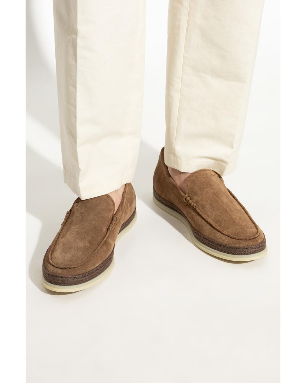 Tod's Brown Suede Shoes Type Loafers for men