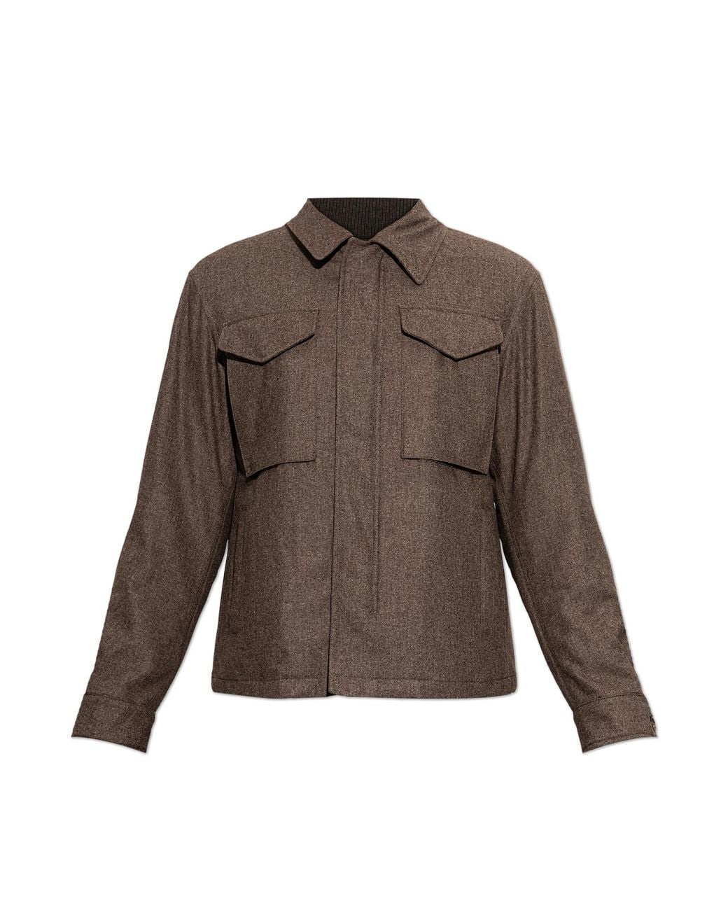 Eleventy Brown Insulated Jacket With Pockets for men