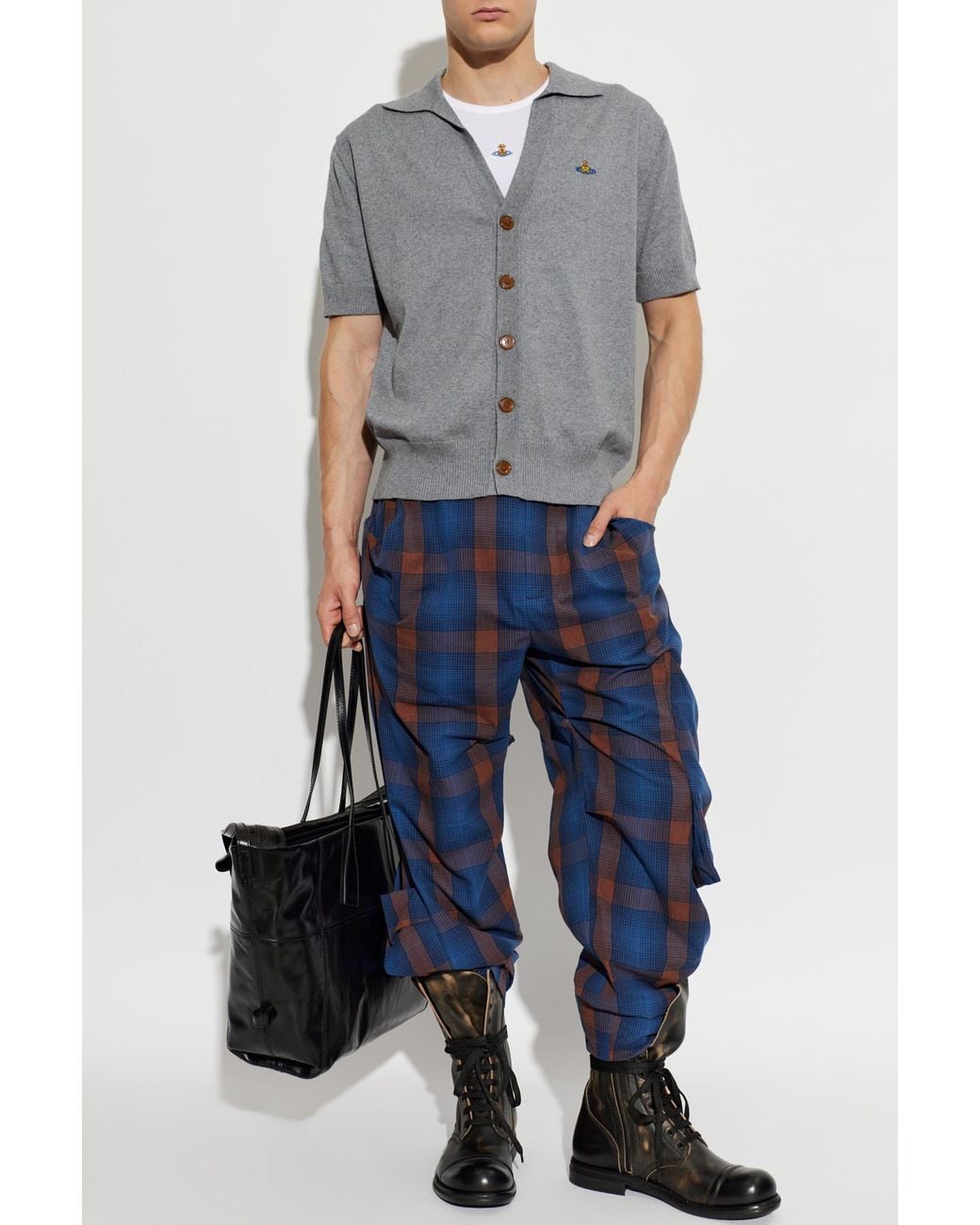 Vivienne Westwood Gray Short-Sleeved Cardigan for men