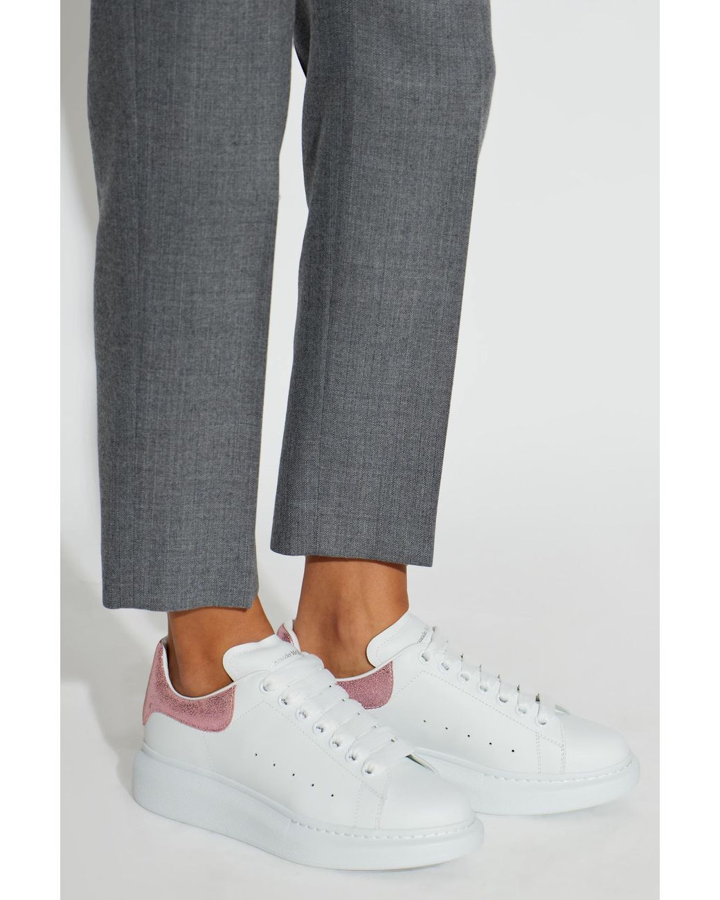 McQueen White Leather Shoes With Logo