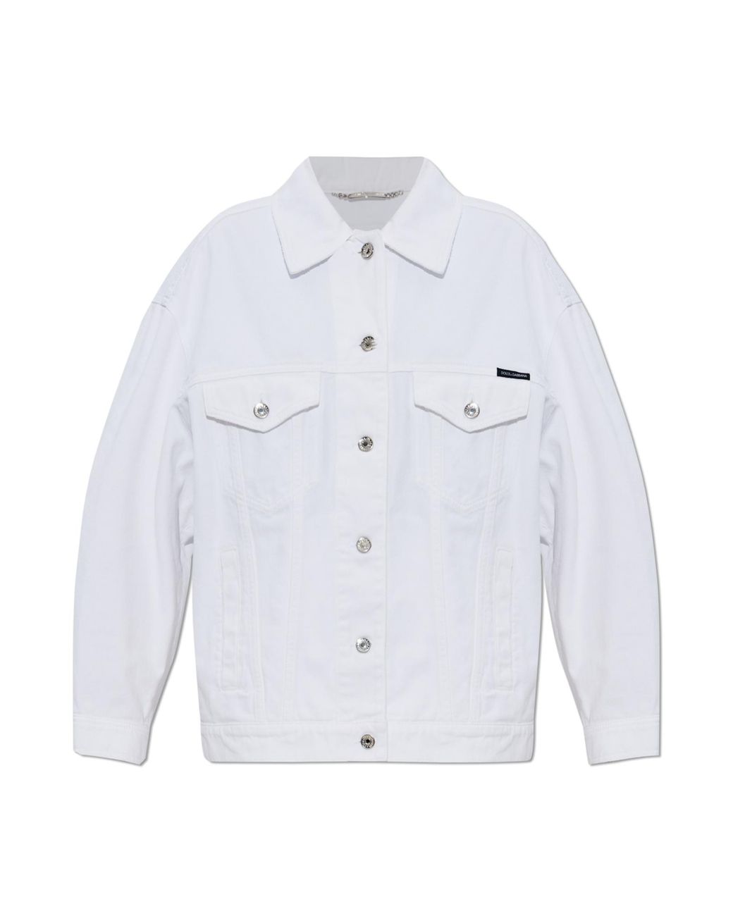 Dolce & Gabbana White Loose-Fit Denim Jacket
