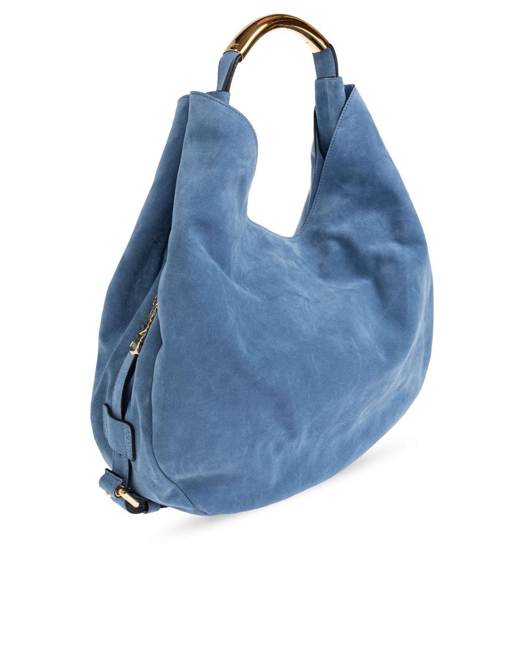 Moschino Blue Suede Bag 'Handle Me'