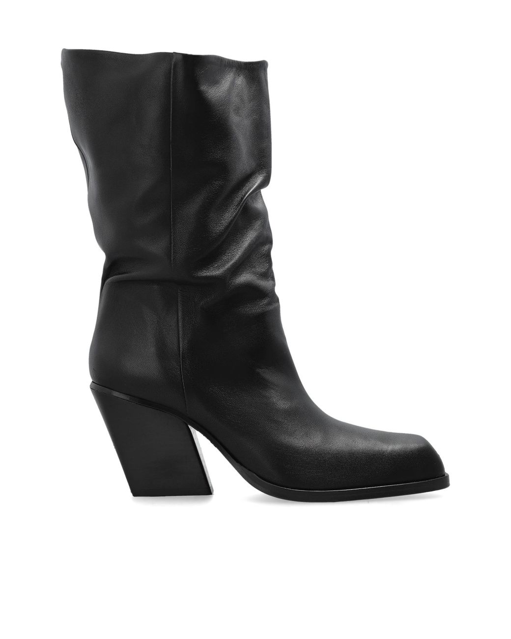 Yuzefi Black 'Delavar Slouch' Heeled Knee-High Boots