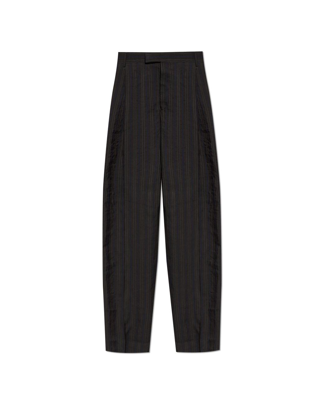 Ferragamo Black Striped Pattern Trousers for men
