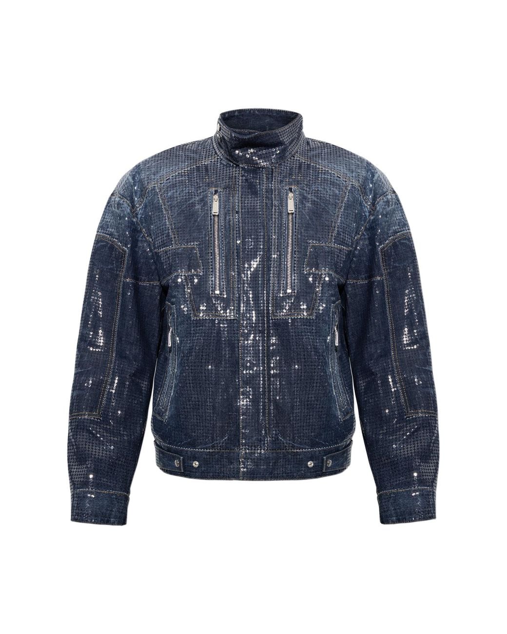DSquared² Blue Sequinned Denim Jacket for men