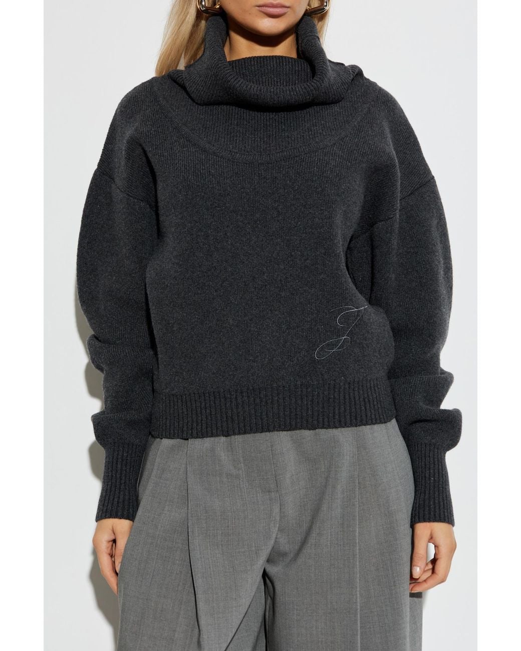 Jacquemus Black Wool Turtleneck 'Pallone'