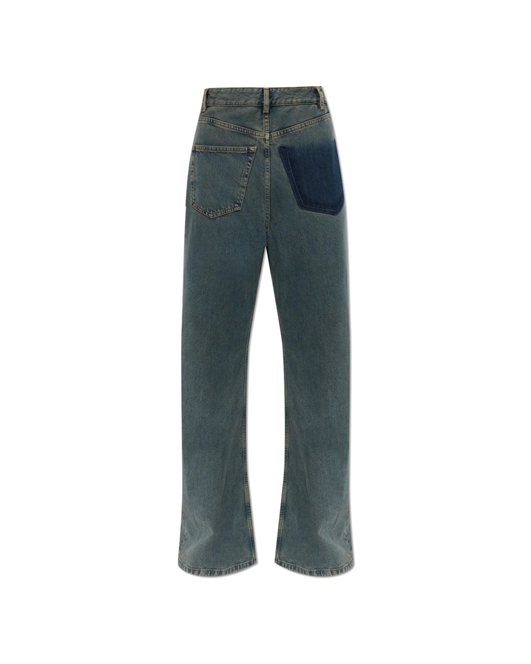 MM6 by Maison Margiela Blue Asymmetrical Cut Jeans