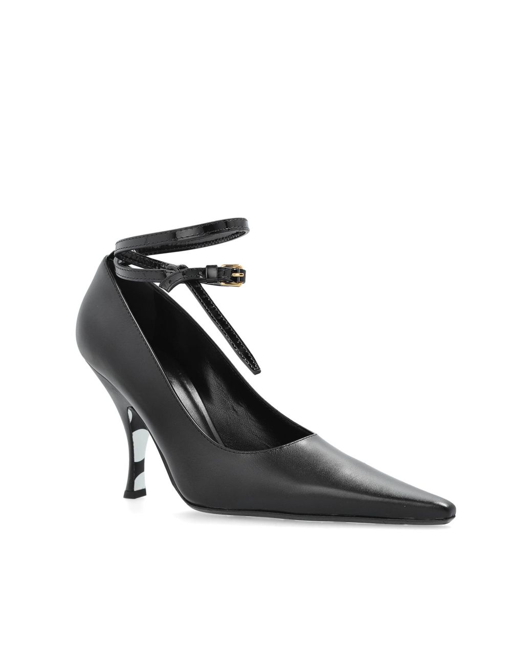 Moschino Black Leather Stilettos