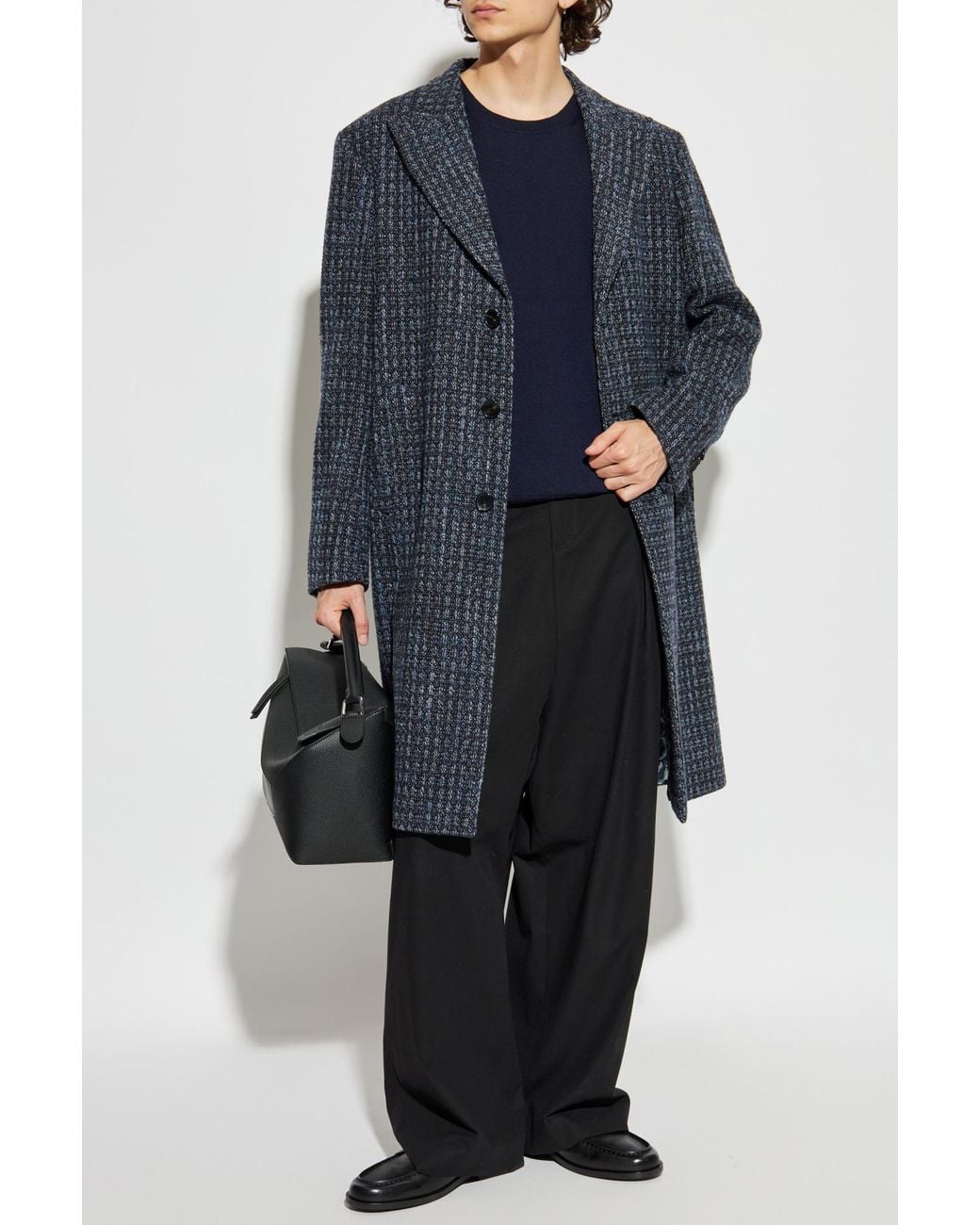 Etro Blue Wool Sweater With Embroidered Logo for men