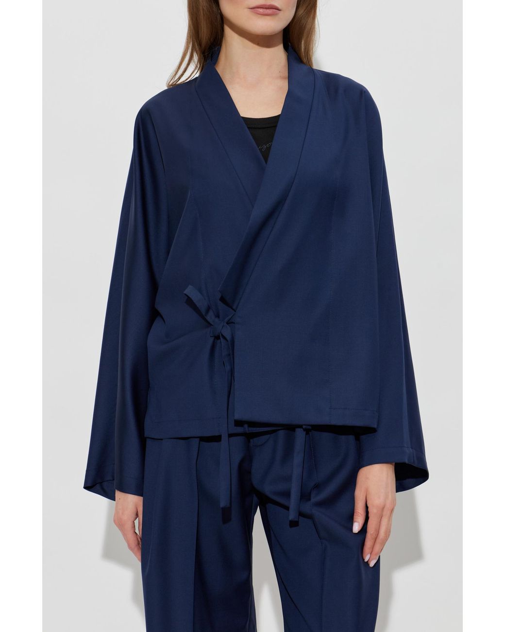 KENZO Blue Wool Kimono