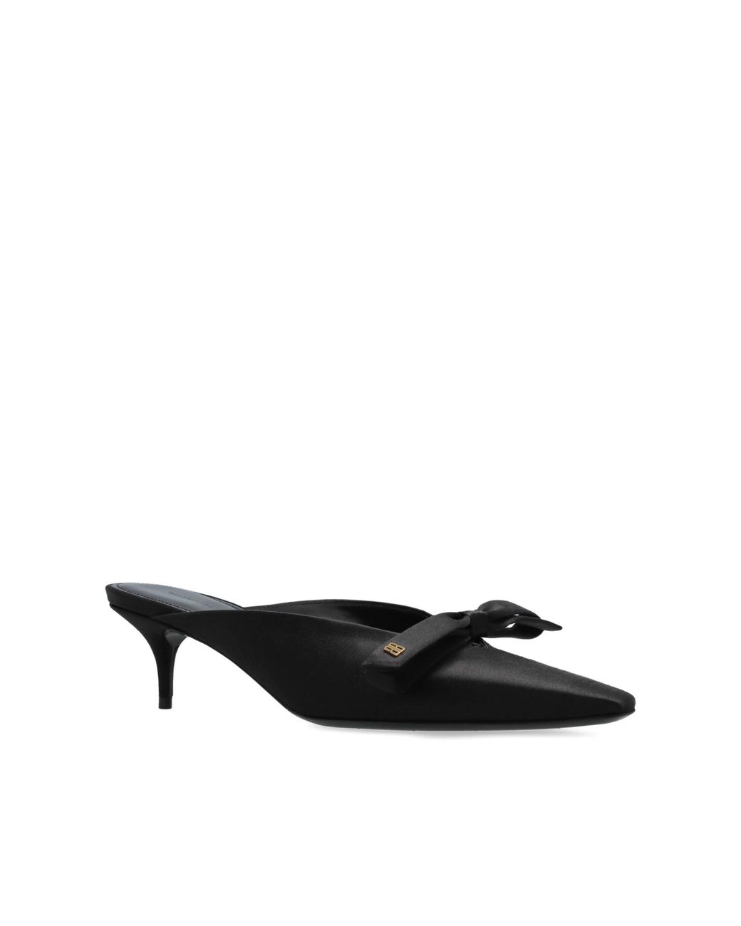 Balenciaga Black Satin Heeled Mules