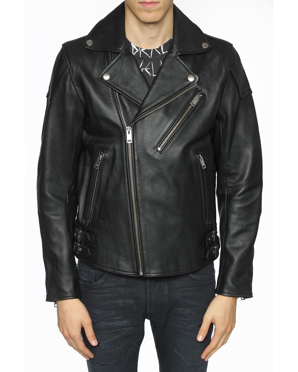 naoki leather biker jacket