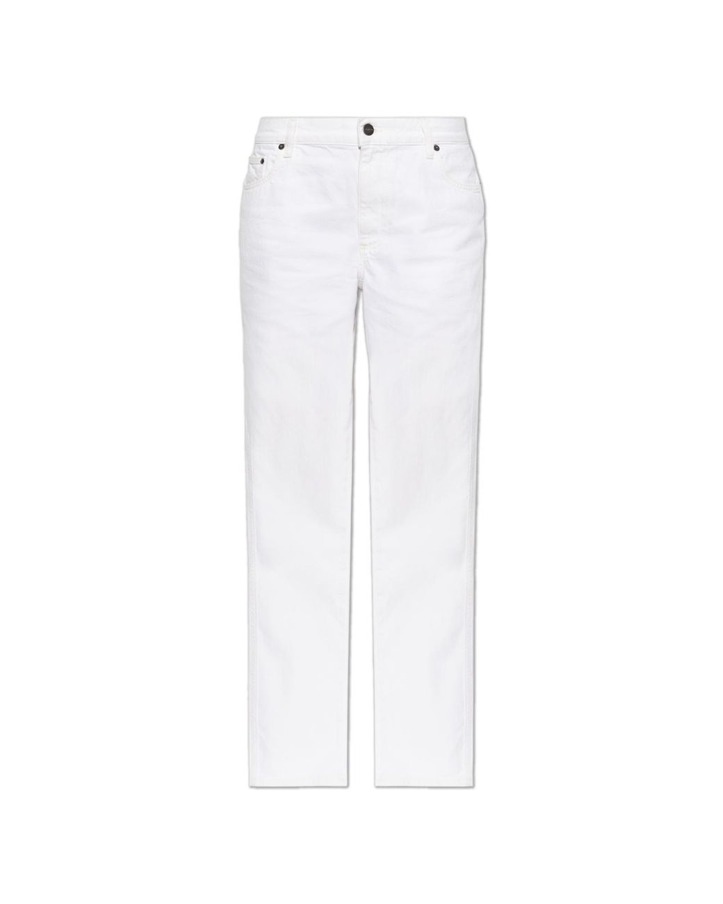 Matteau White Jeans With Logo Appliqué