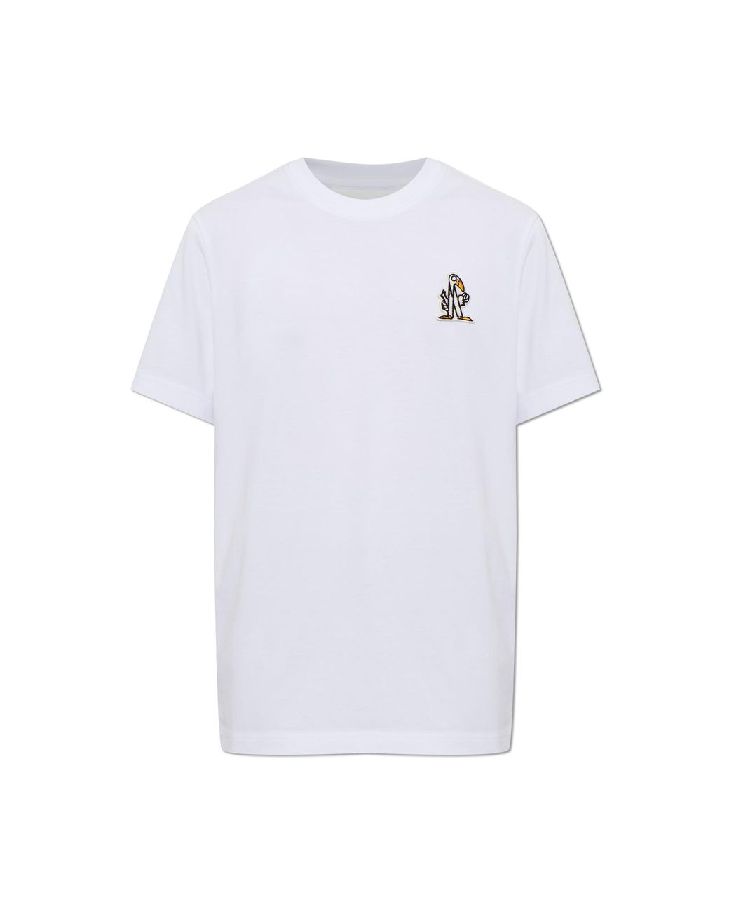 Moncler White T-Shirt With Patch for men