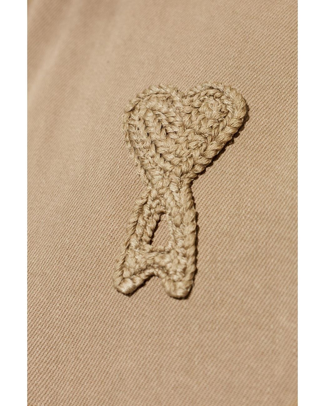 AMI Natural Denim Jacket With Patch for men