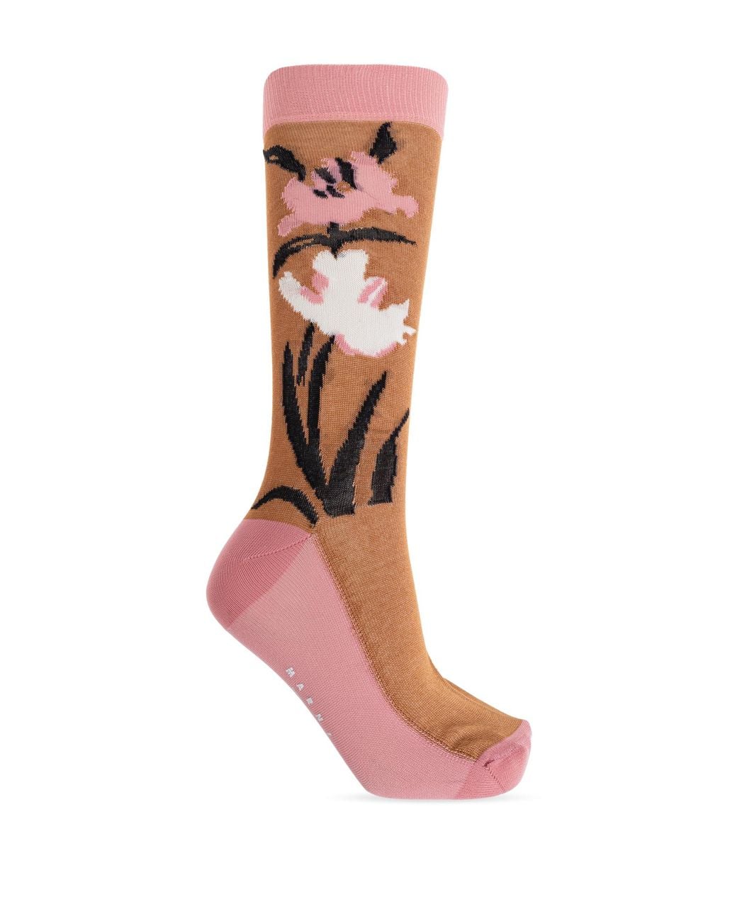 Marni Pink Socks With Logo