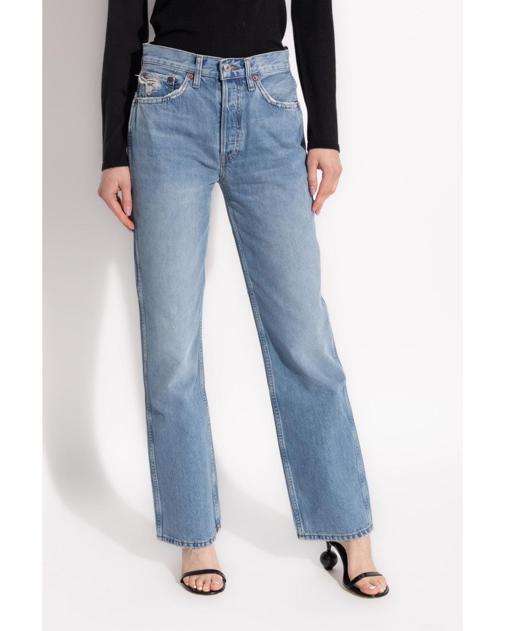 Re/done Black Jeans With Straight Legs