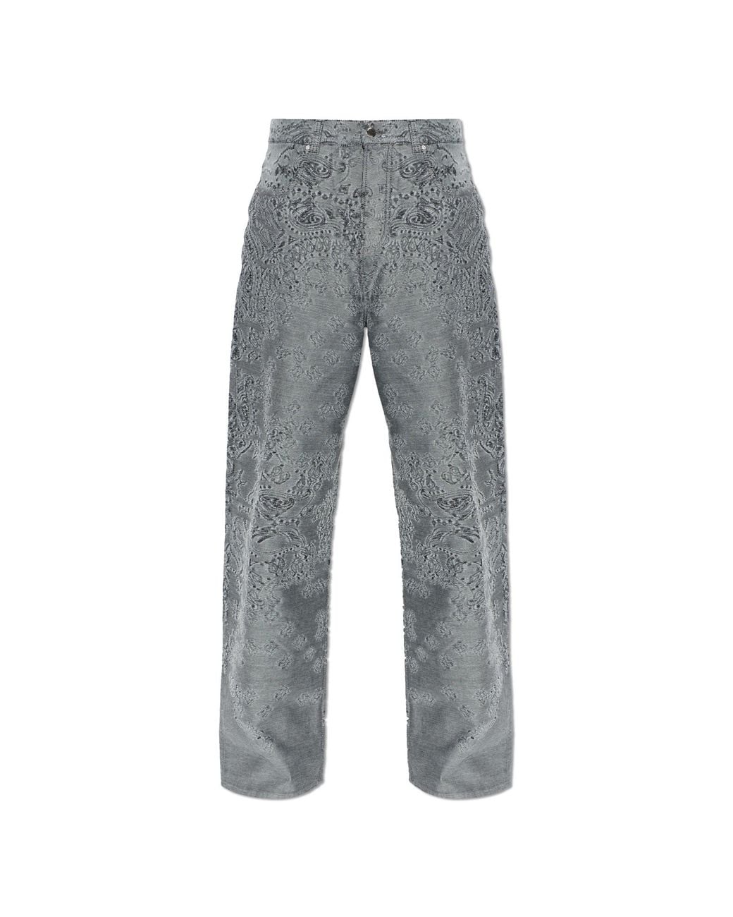 Amiri Gray Jeans With Paisley Pattern for men