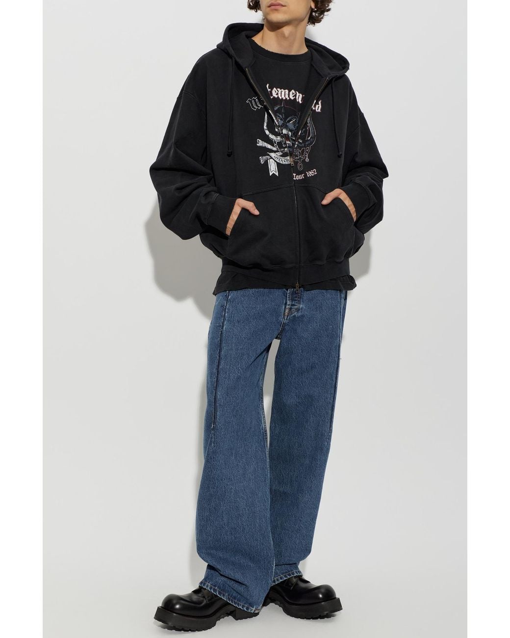 Vetements Black T-Shirt With Print for men