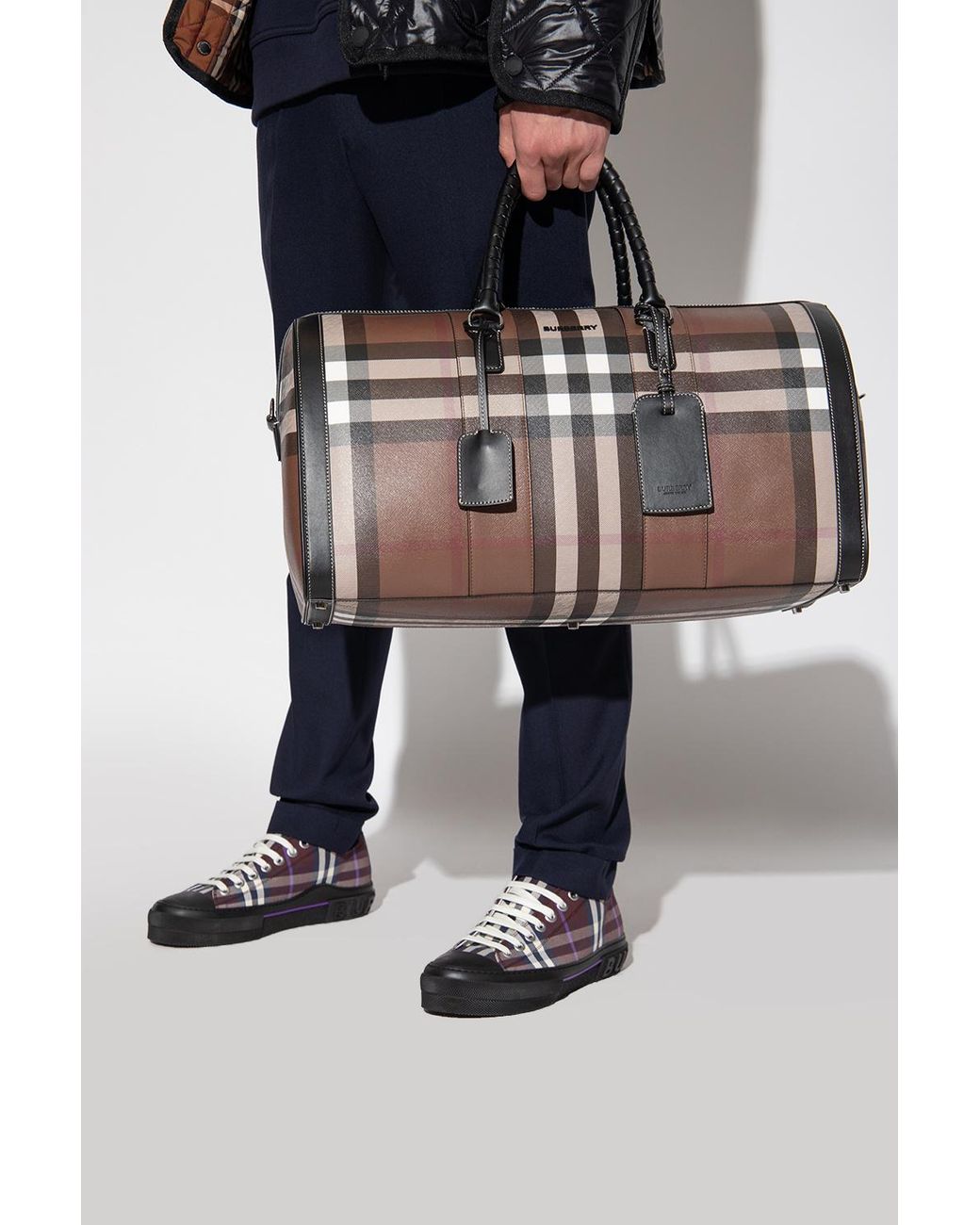 Burberry Ostrich Leather Holdall in Brown for Men