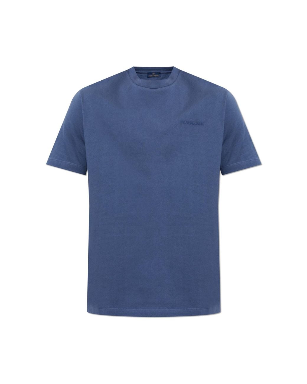 Paul & Shark Blue T-Shirt With Embroidered Logo for men