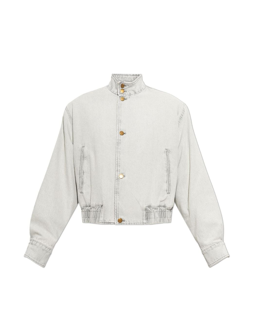 Jil Sander White Insulated Denim Jacket With Stand Collar for men