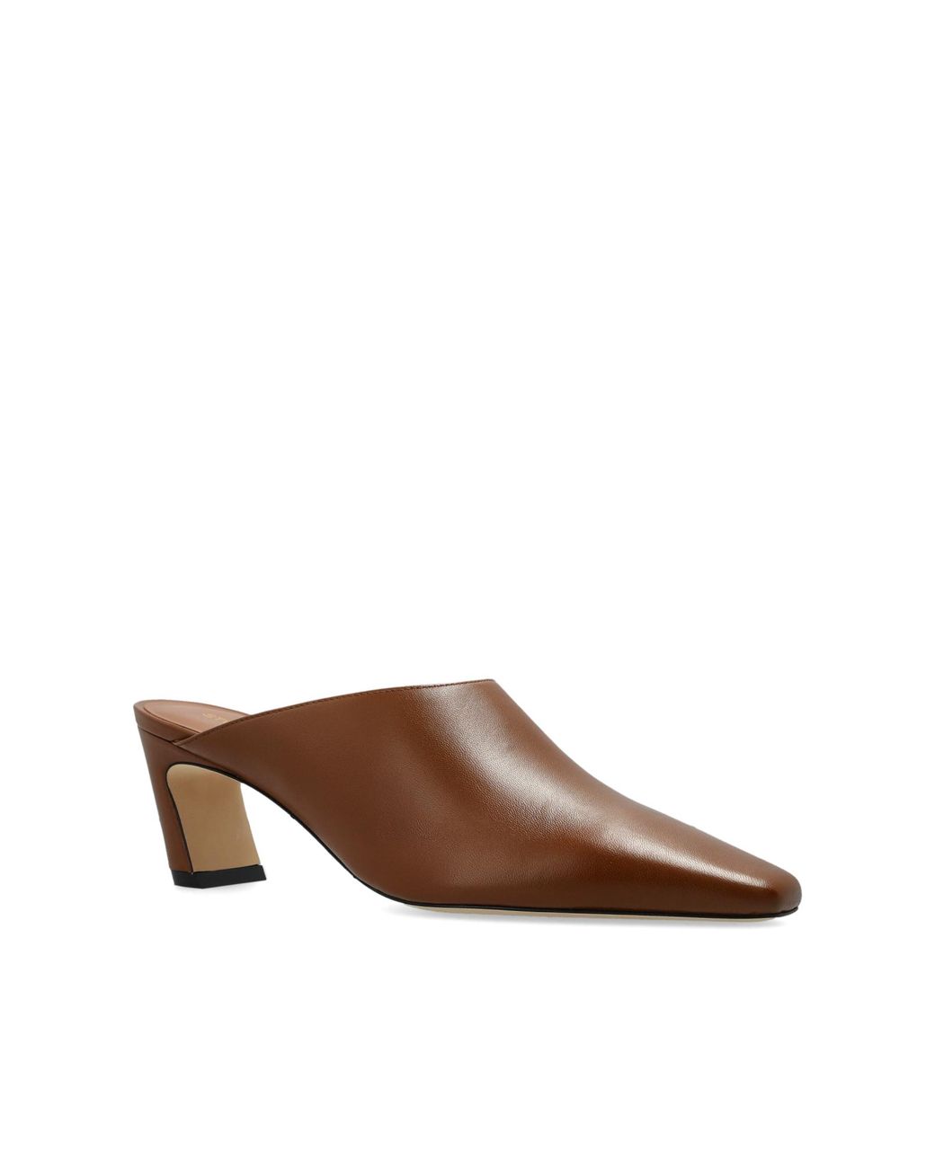 Stuart Weitzman Brown Heeled Mules "Stassi"