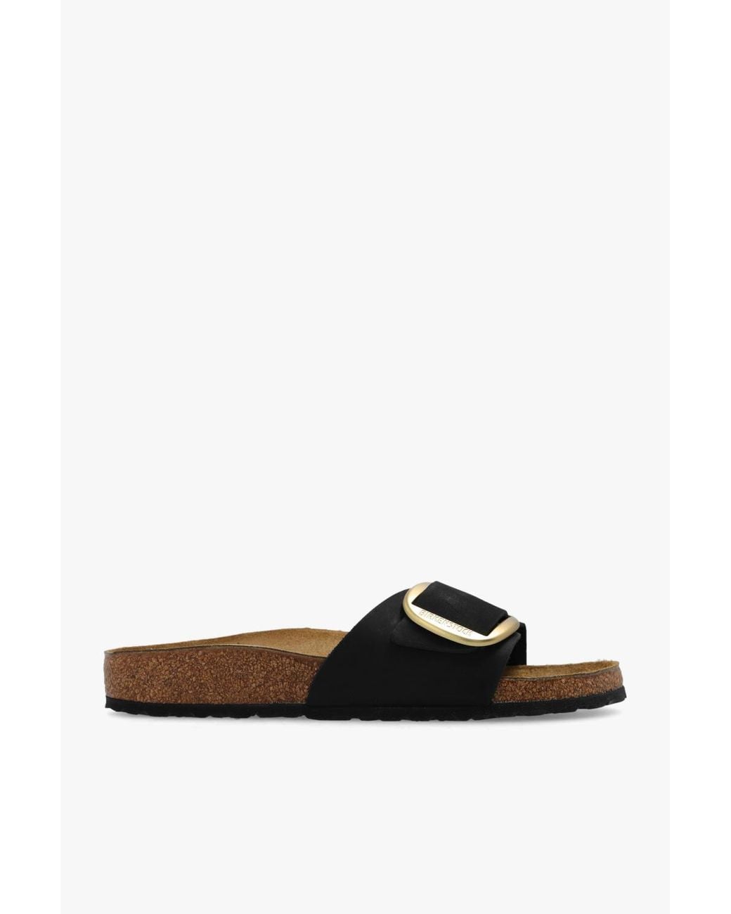 Birkenstock White Madrid Big Buckle Slides