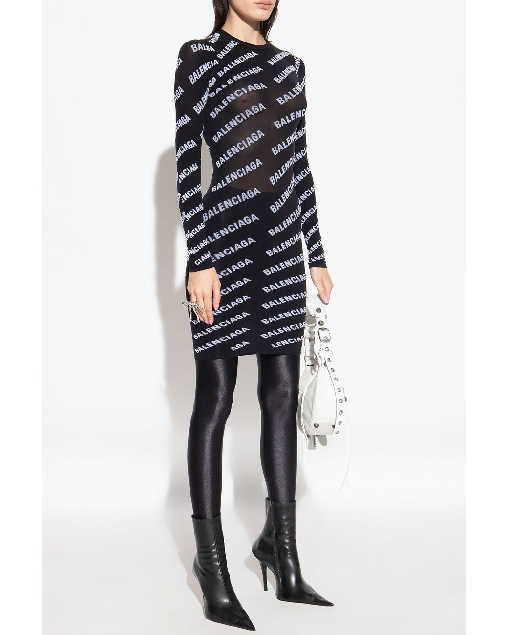 【送料&関税込】Balenciaga Polo Dress Balenciaga Polo Mini Dress in Faded Black | FWRD