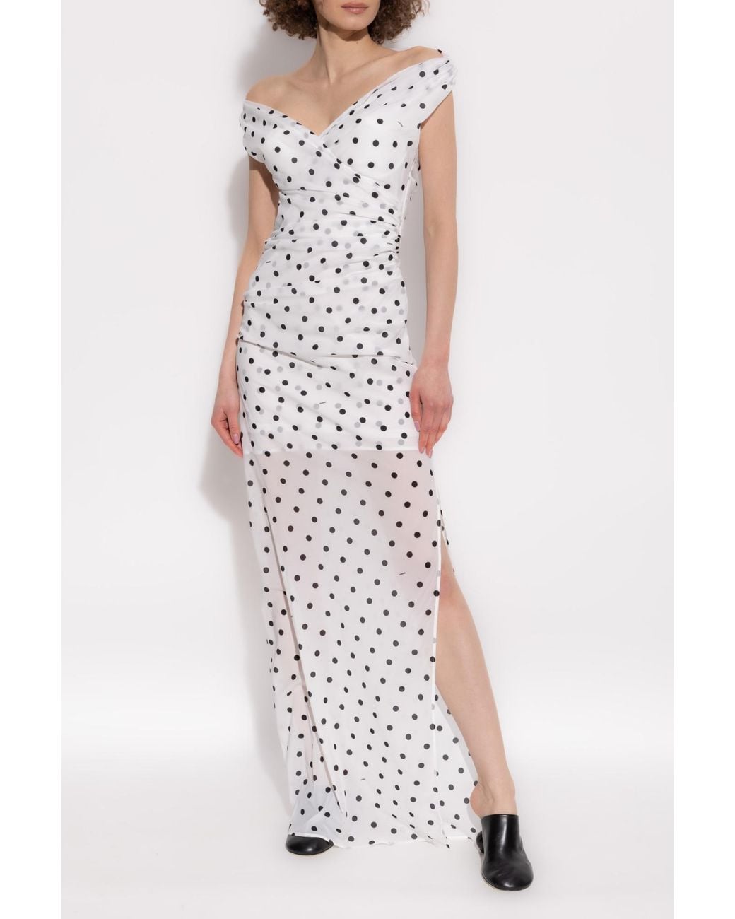 Jacquemus White Polka Dot Patterned Dress