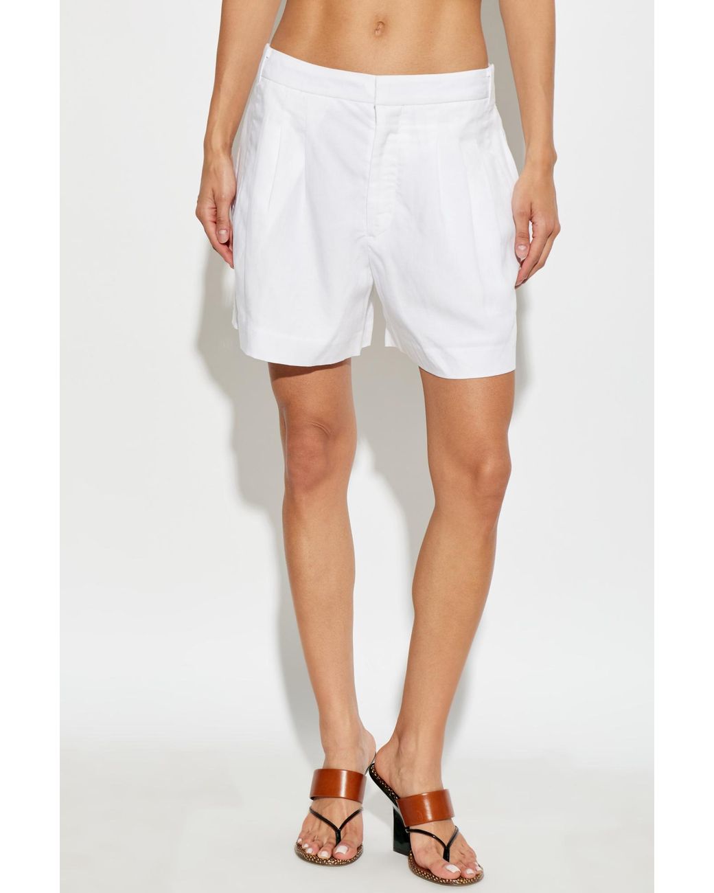 Rag & Bone White Pleated Shorts