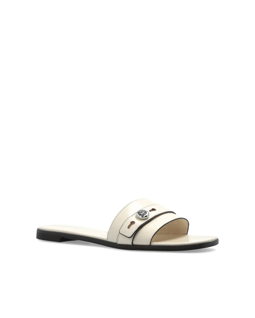 Tory Burch White 'Romy' Slides
