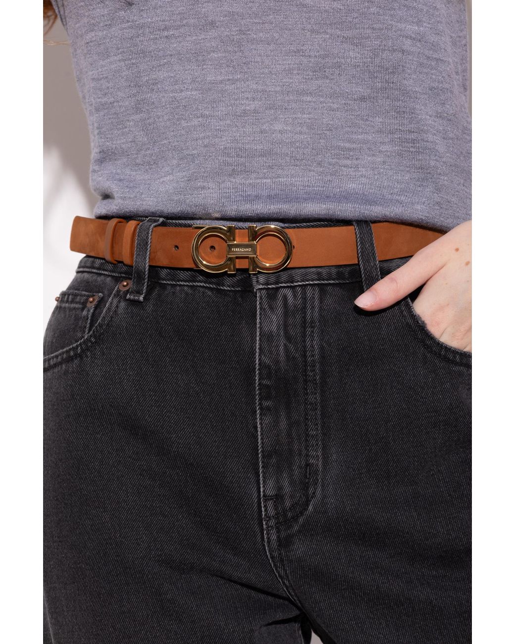 Ferragamo Brown Reversible Belt