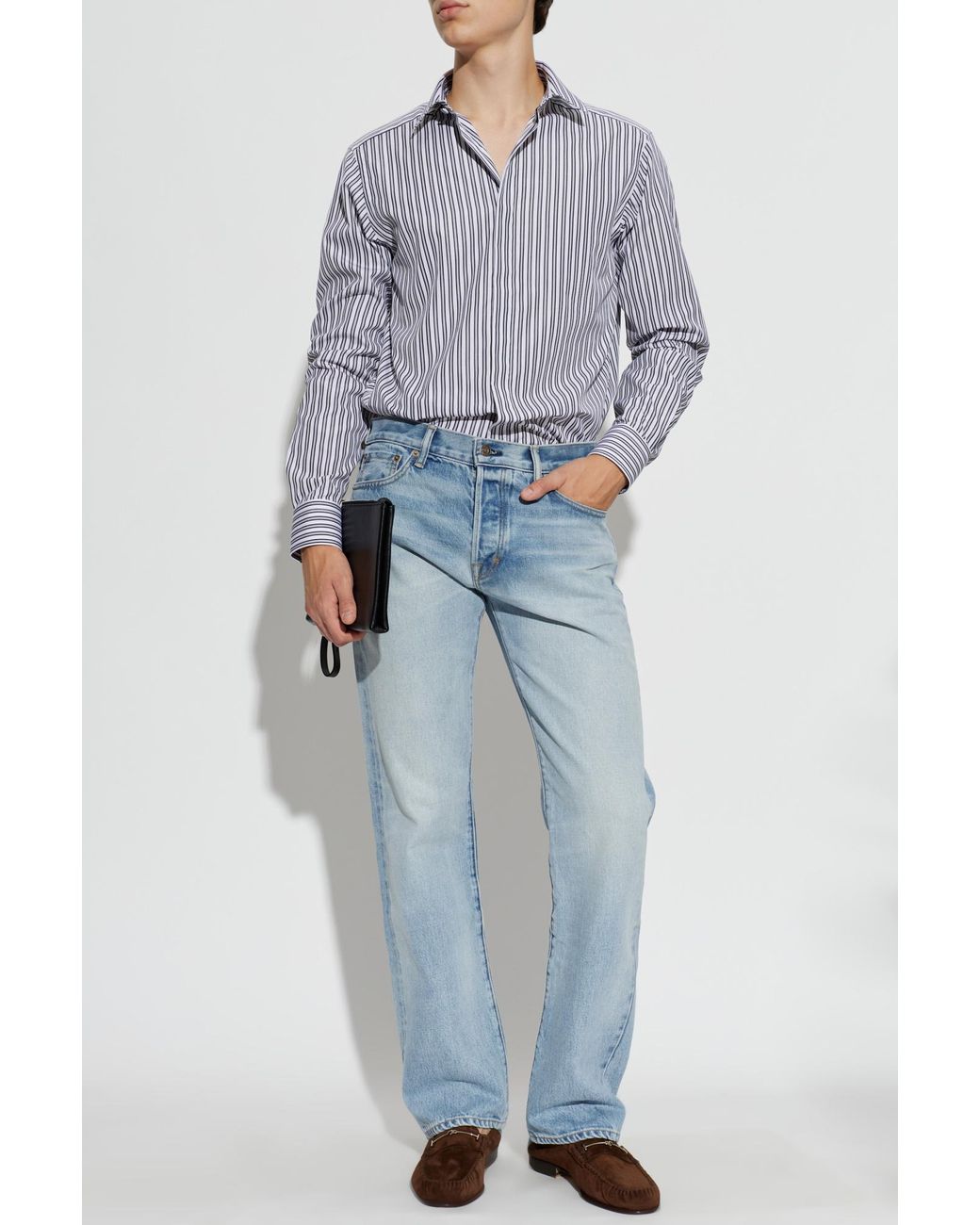 Tom Ford White Shirt With Striped Pattern for men