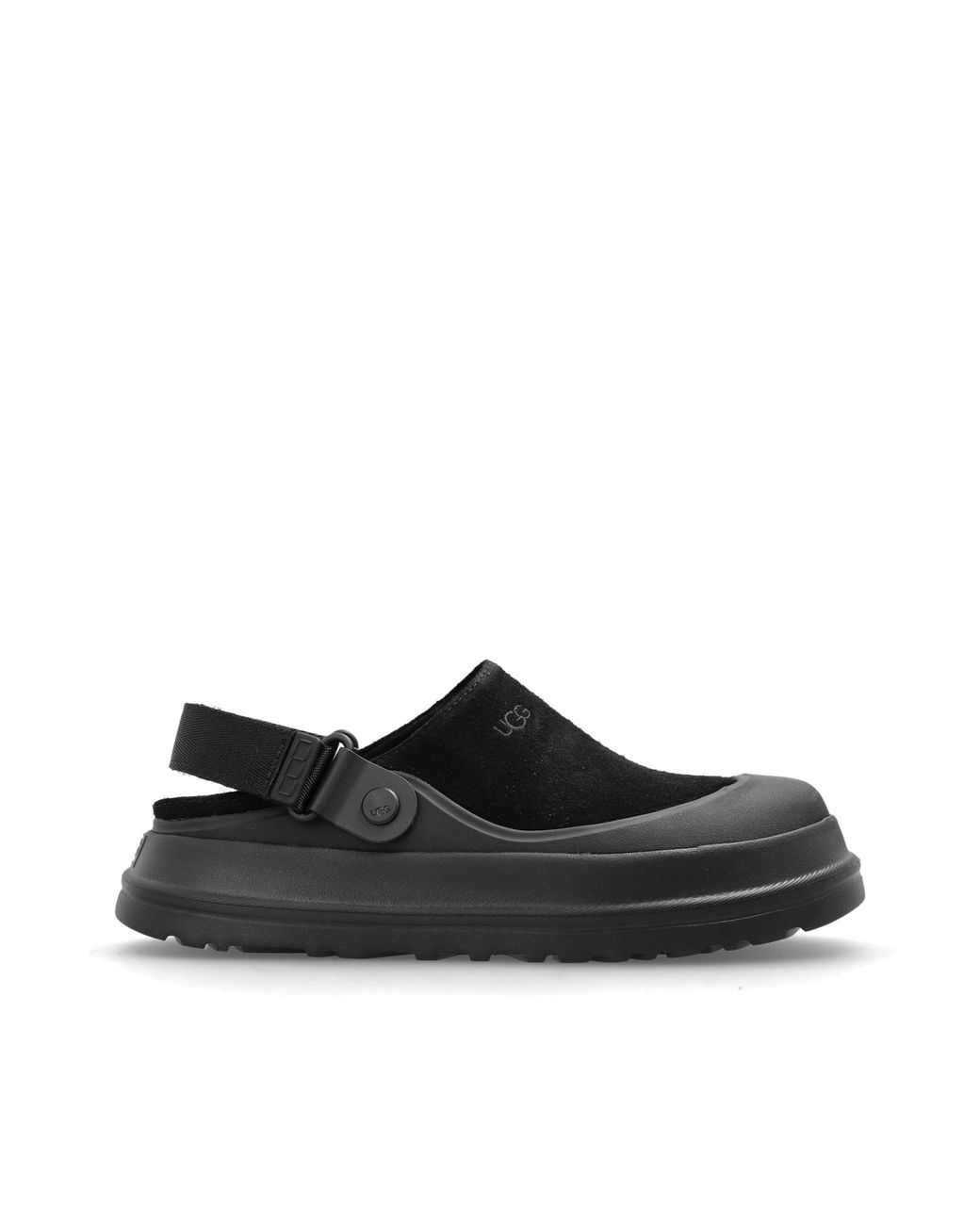 Ugg Black 'Goldenglow Suede Clog' Shoes
