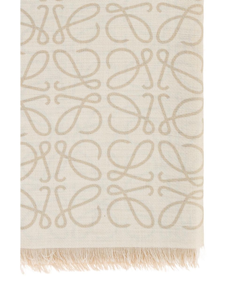 Loewe Natural Monogram Wool Scarf