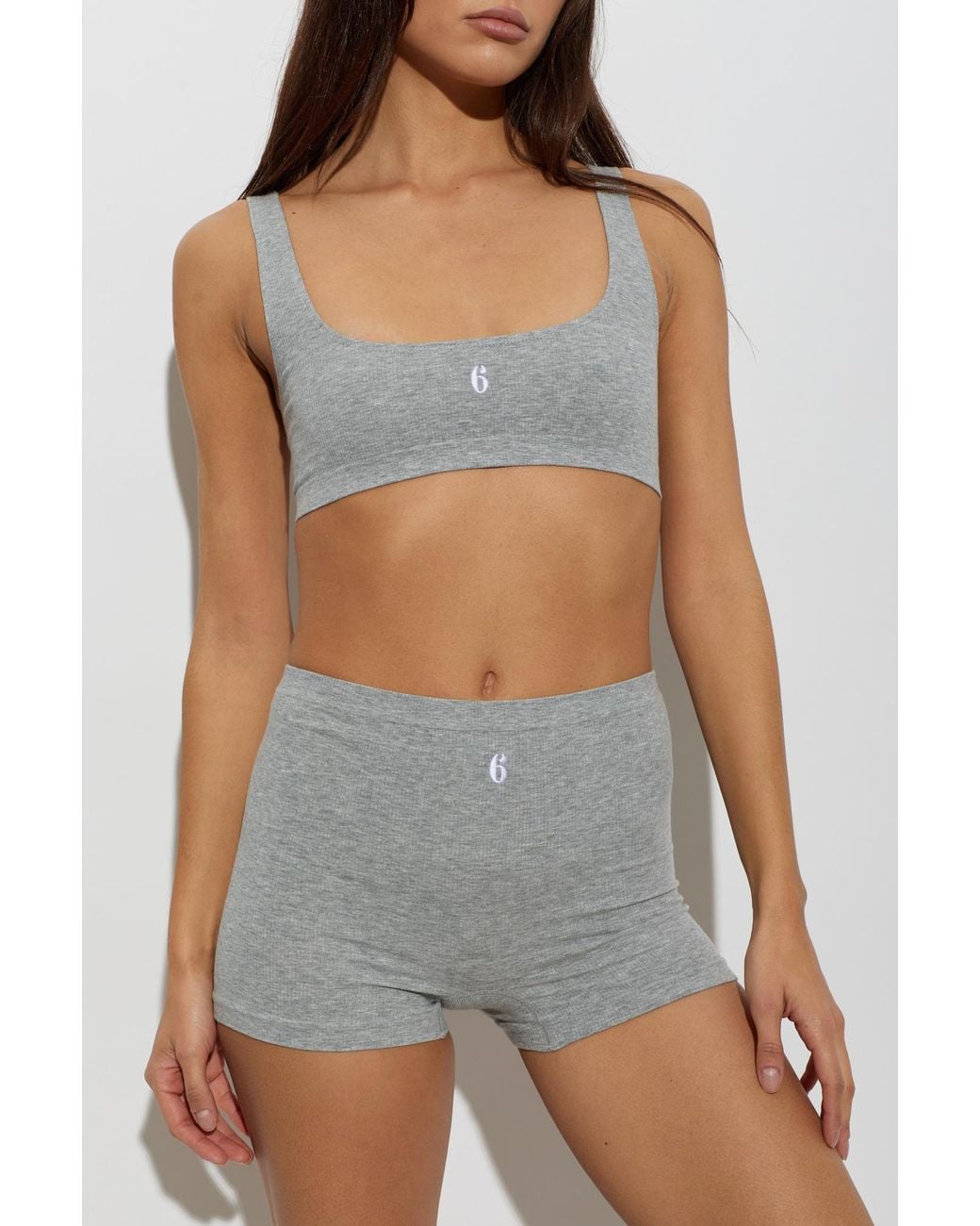 MM6 by Maison Margiela Gray Bra With Logo