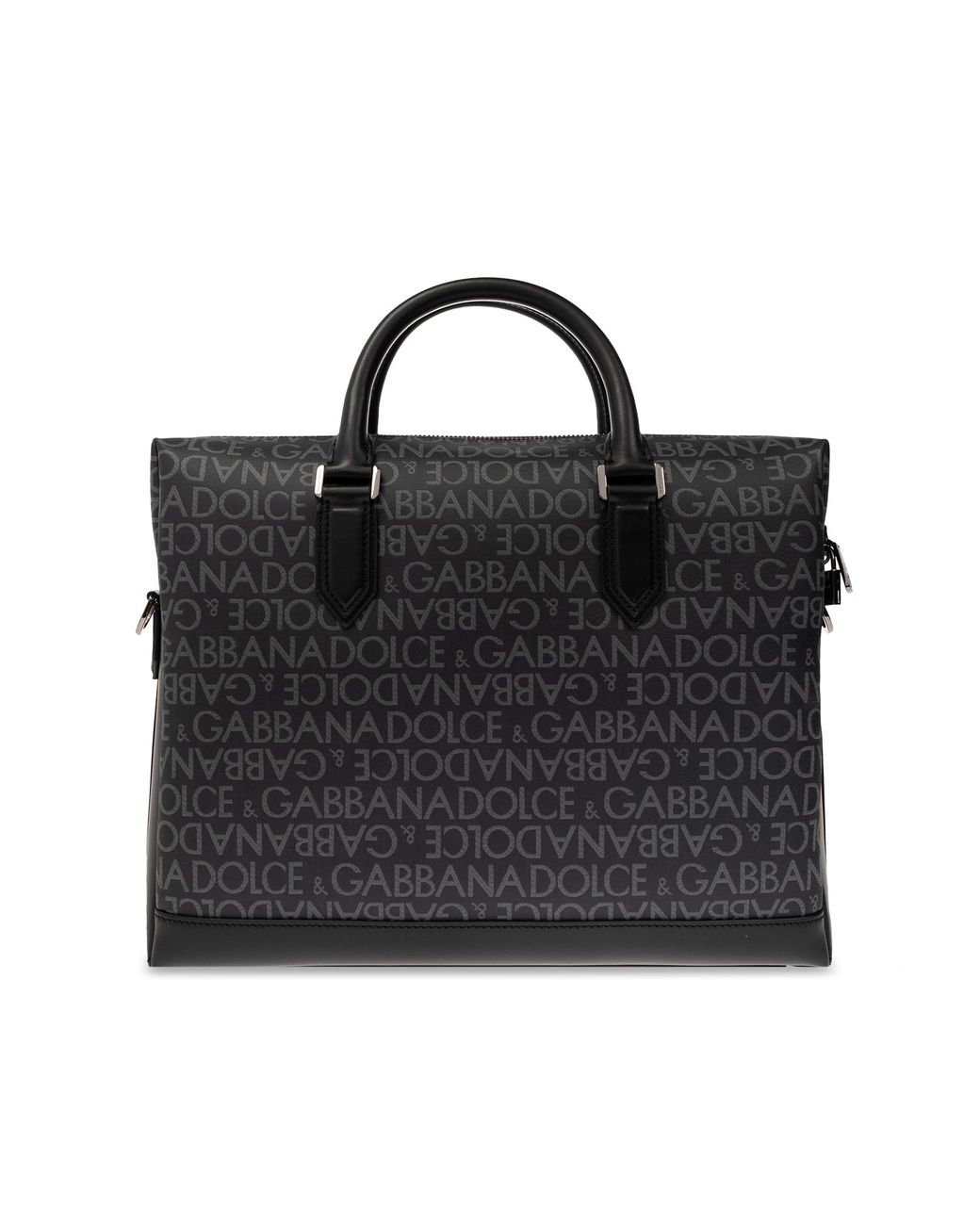 Dolce & Gabbana Black Monogrammed Briefcase for men