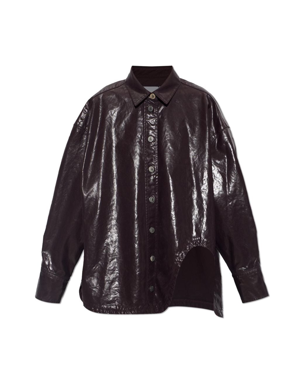 The Attico Red Shirt With A Shimmering Finish