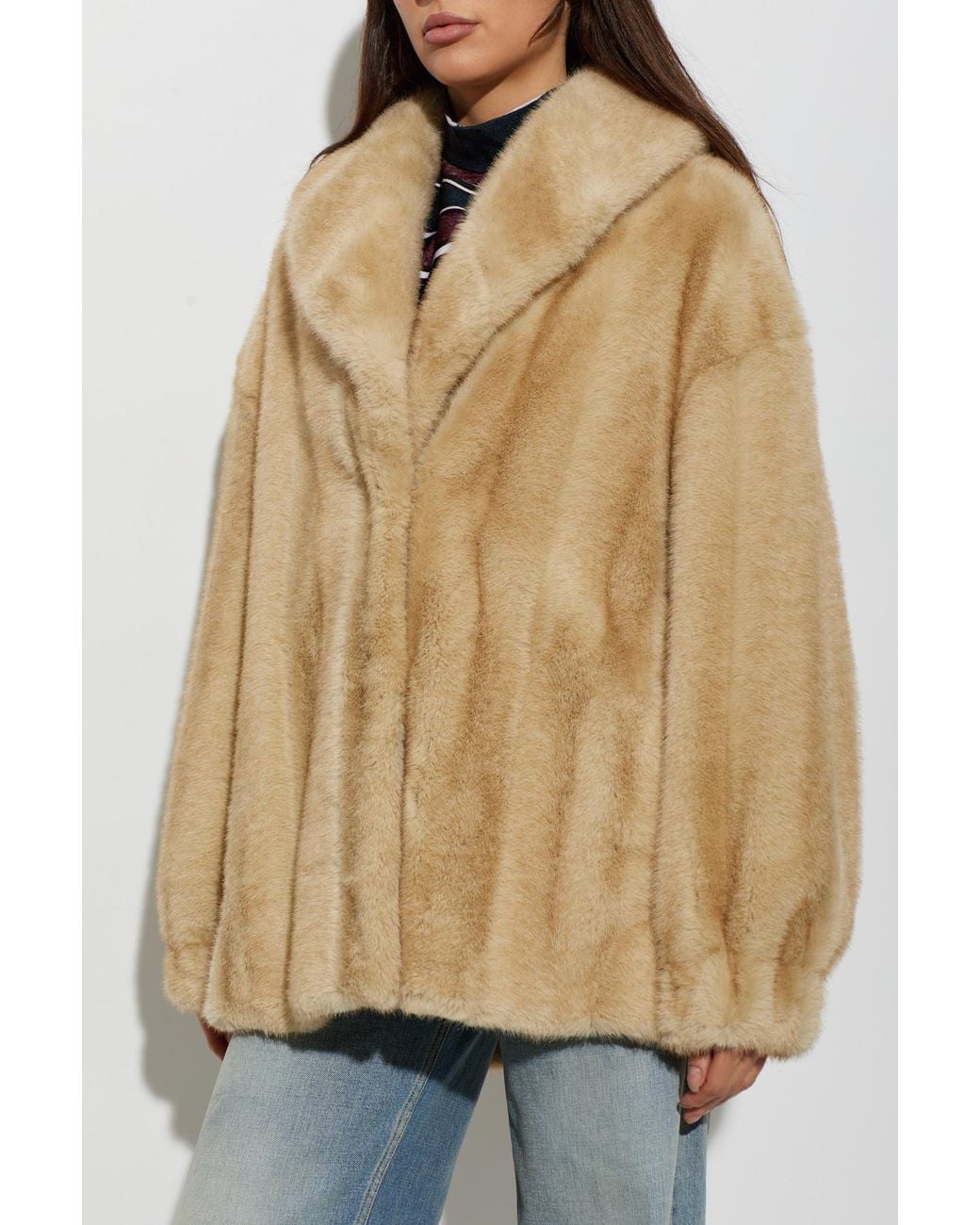 Stand Studio Natural Faux Fur Coat 'Francis'