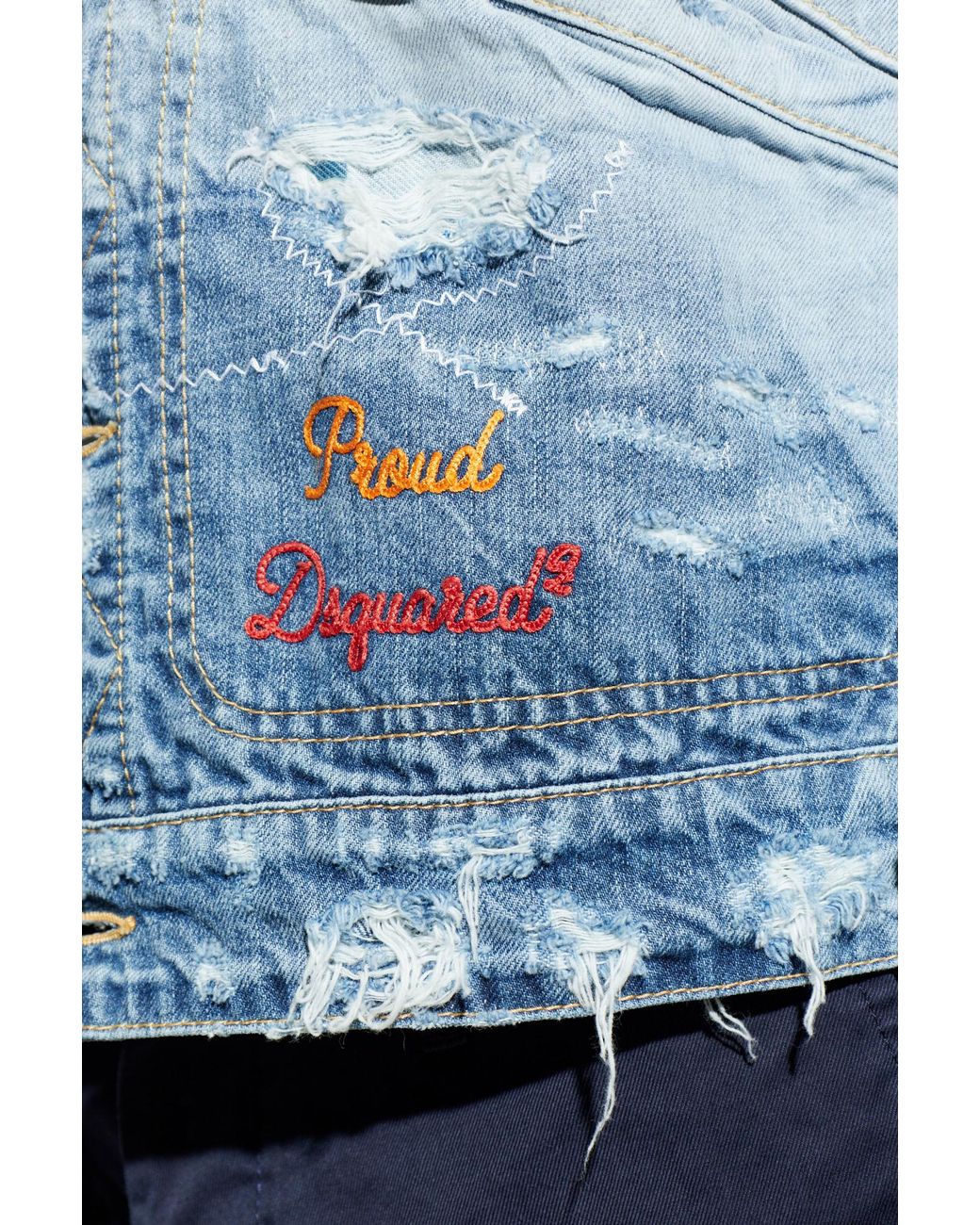 DSquared² Blue Denim Jacket With Vintage Effect for men