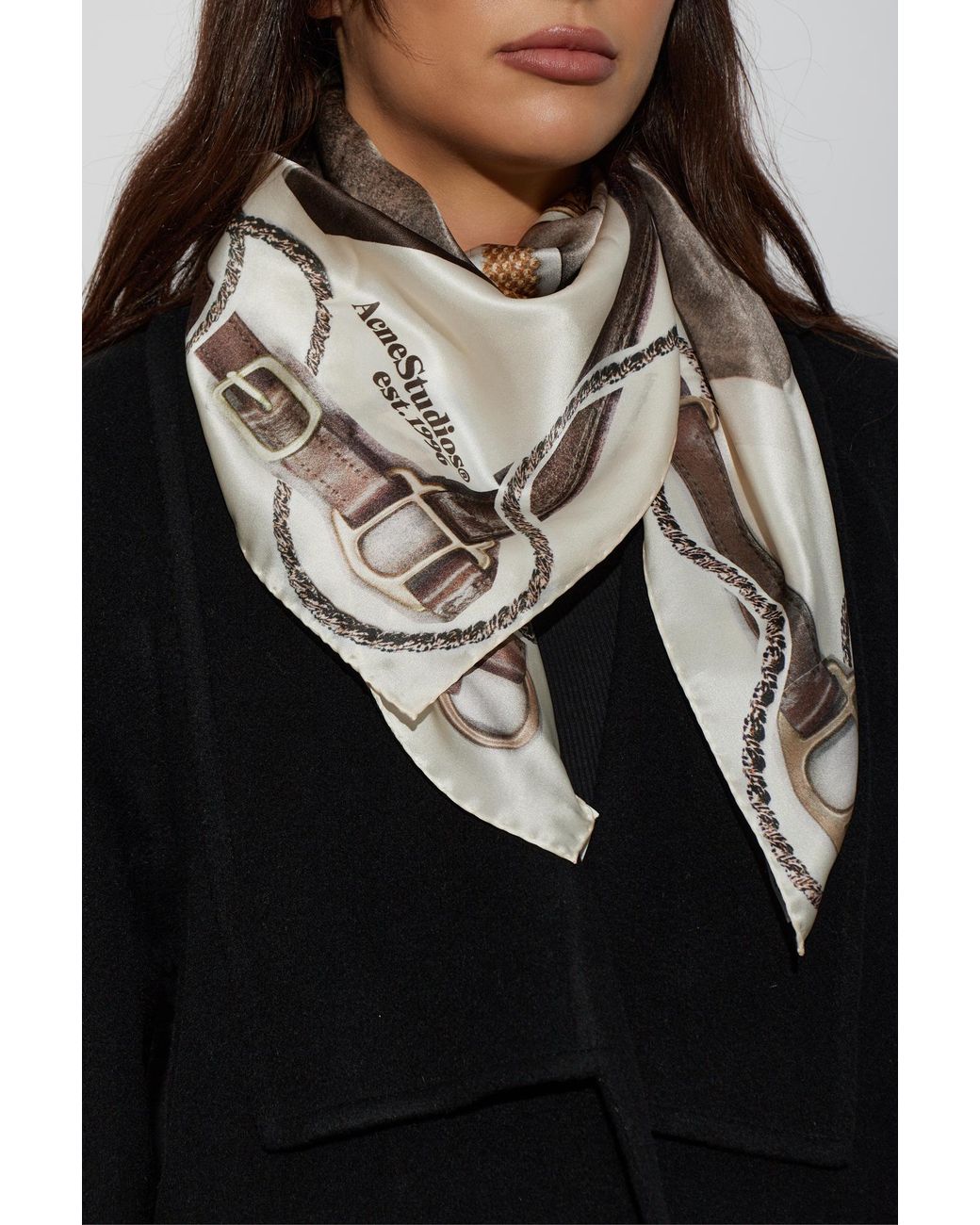 Acne Black Silk Scarf