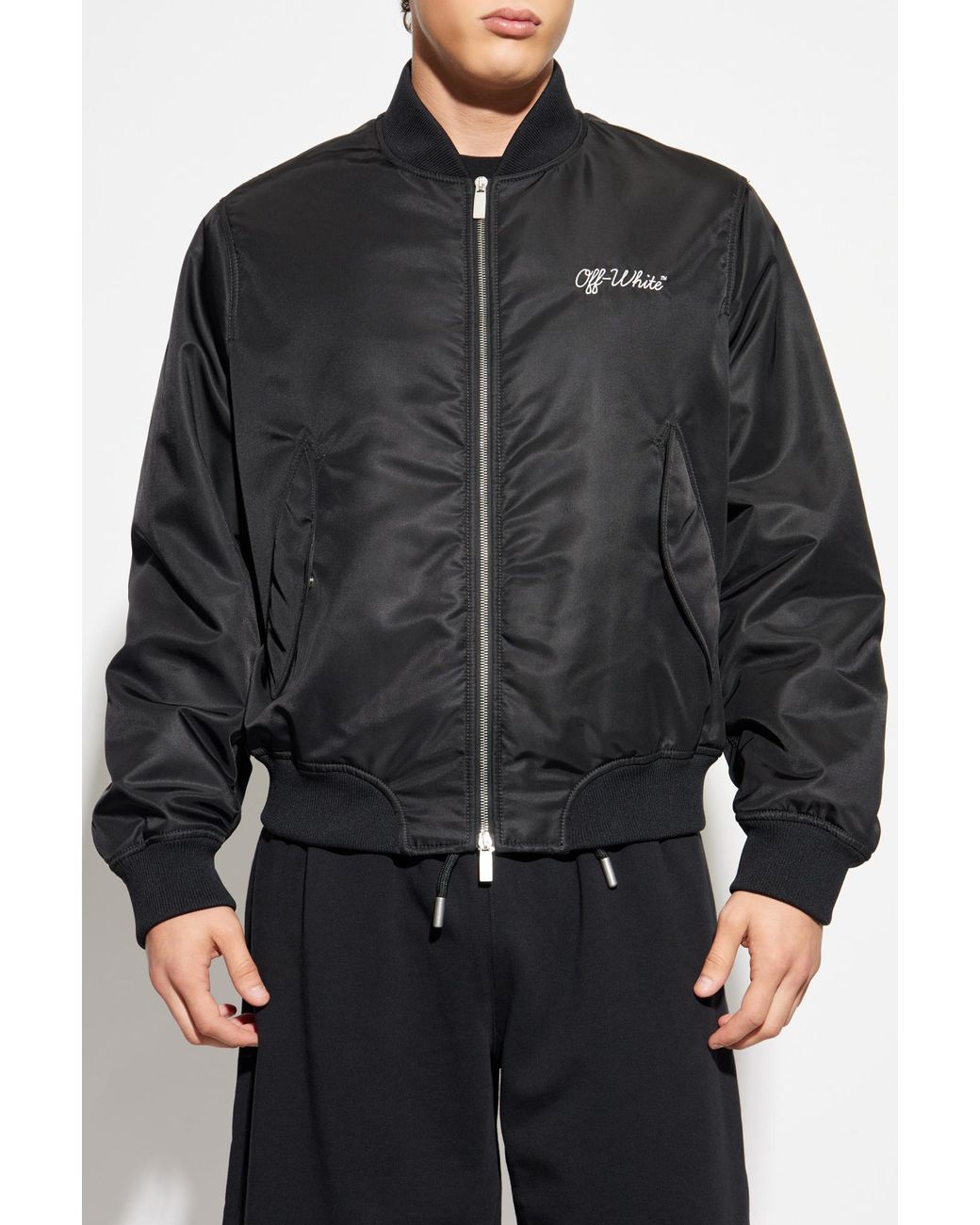 Off-White c/o Virgil Abloh Black Bomber Jacket for men