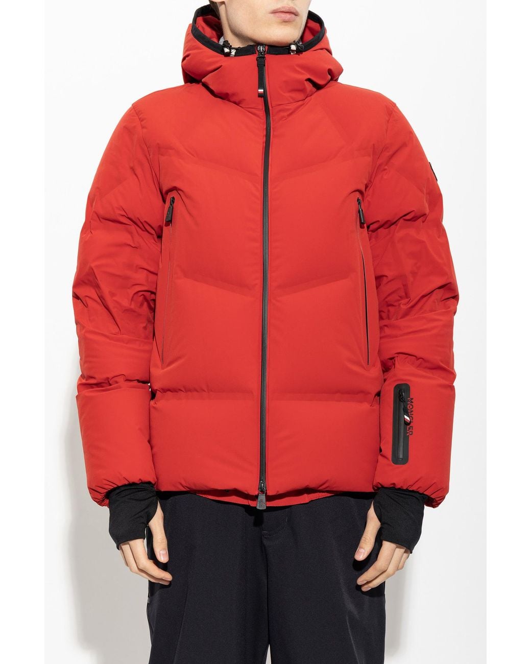 Moncler Red Sweater With Logo Patch for men