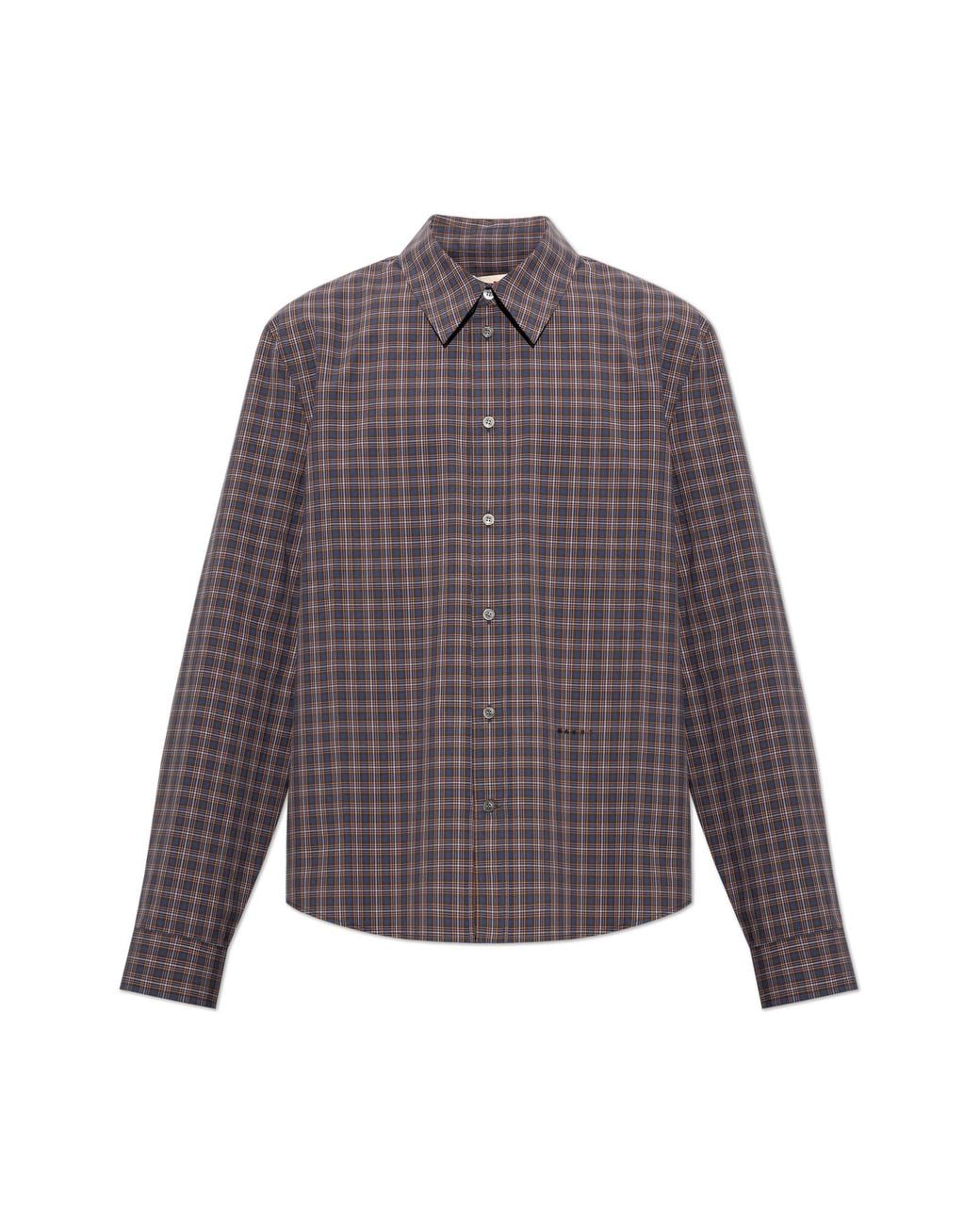 Marni Purple Checked Shirt for men