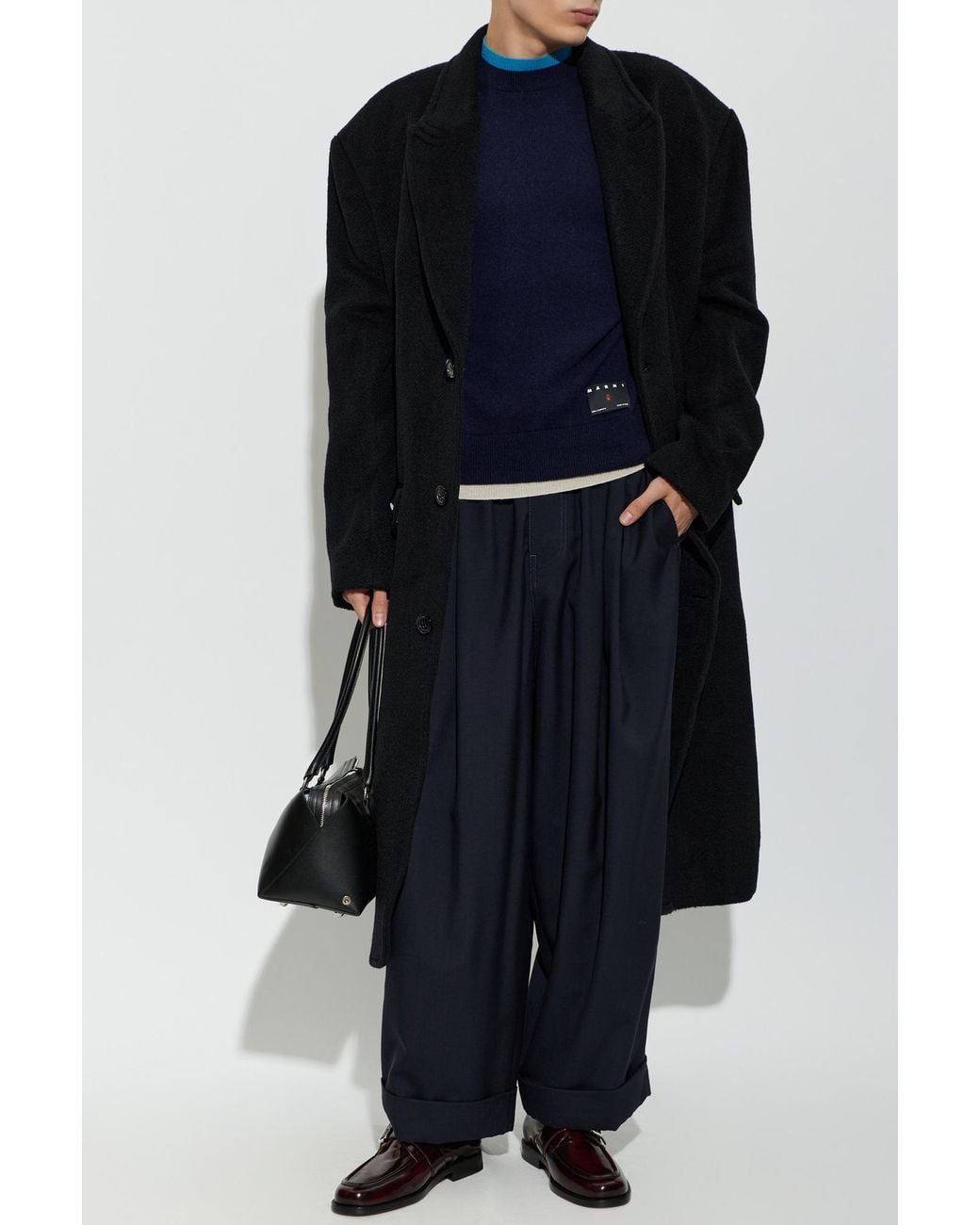 Marni Black Wool Coat for men