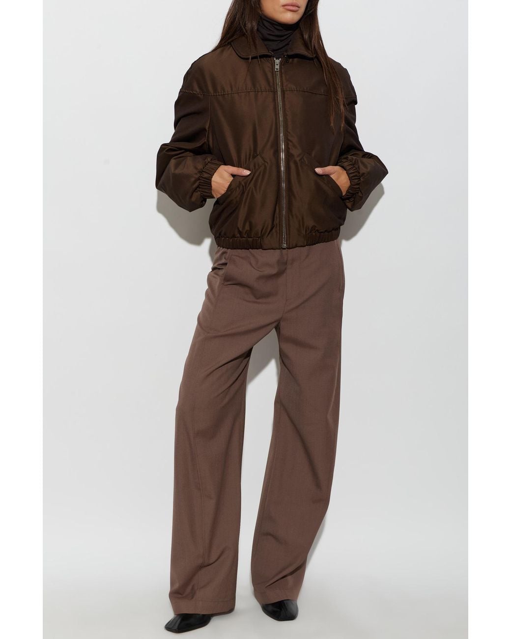 Lemaire Brown Down Jacket With Hood