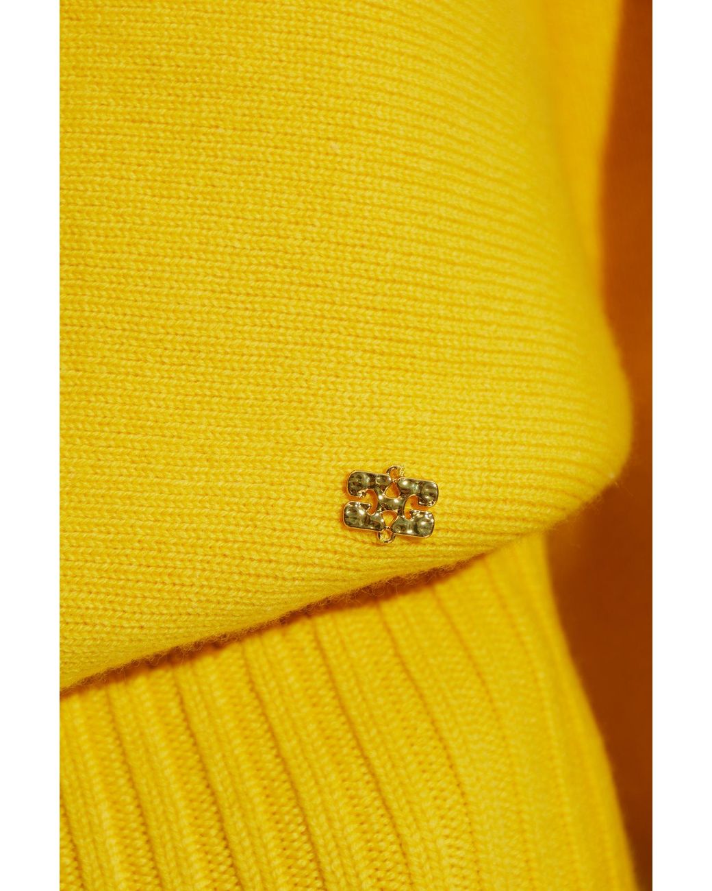 Ganni Yellow Wool Turtleneck Sweater