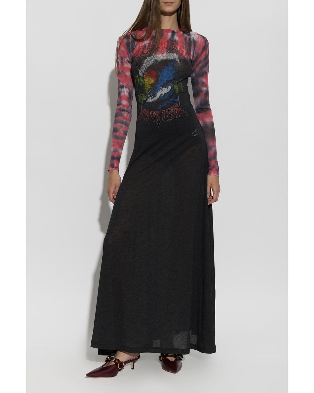 Balenciaga Black Dress With Print