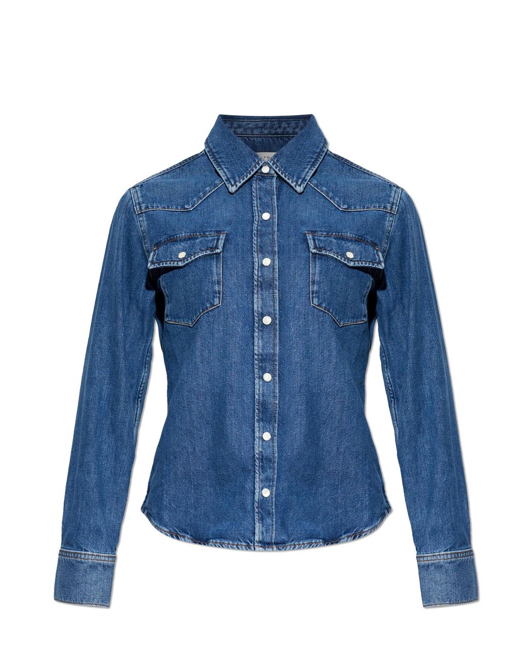 FRAME Blue Denim Shirt With Pockets